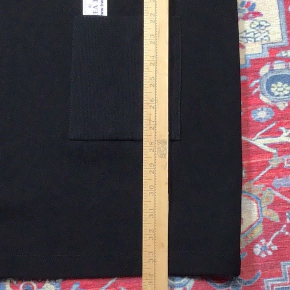 🤍New Orleans Knitwear Black Cotton Knit Long Sleeve Pearl Button Cuffs - Picture 5 of 7